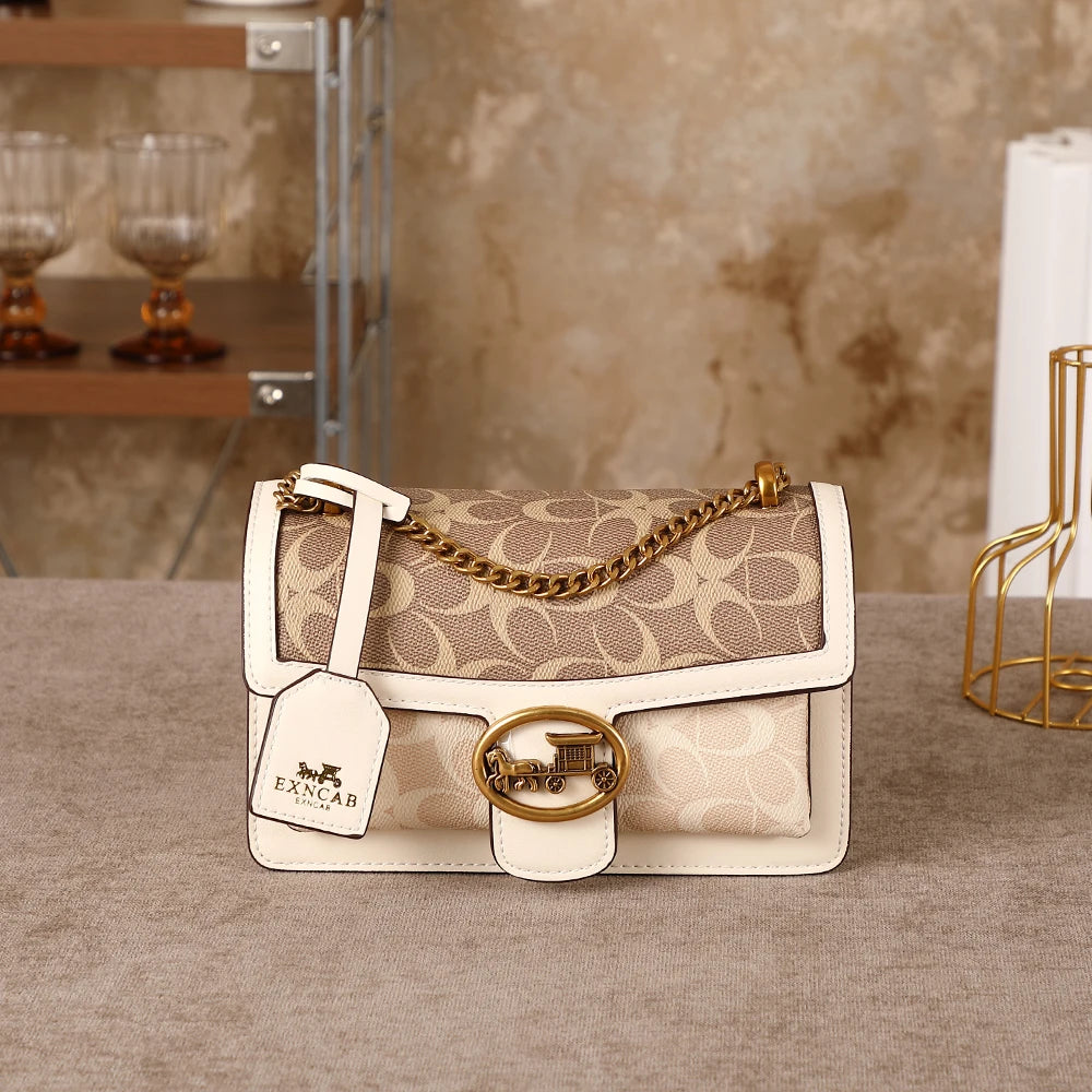 Light luxury women's bag 2026 new high-end color contrast single shoulder underarm bag designer fashionable crossbody small squa