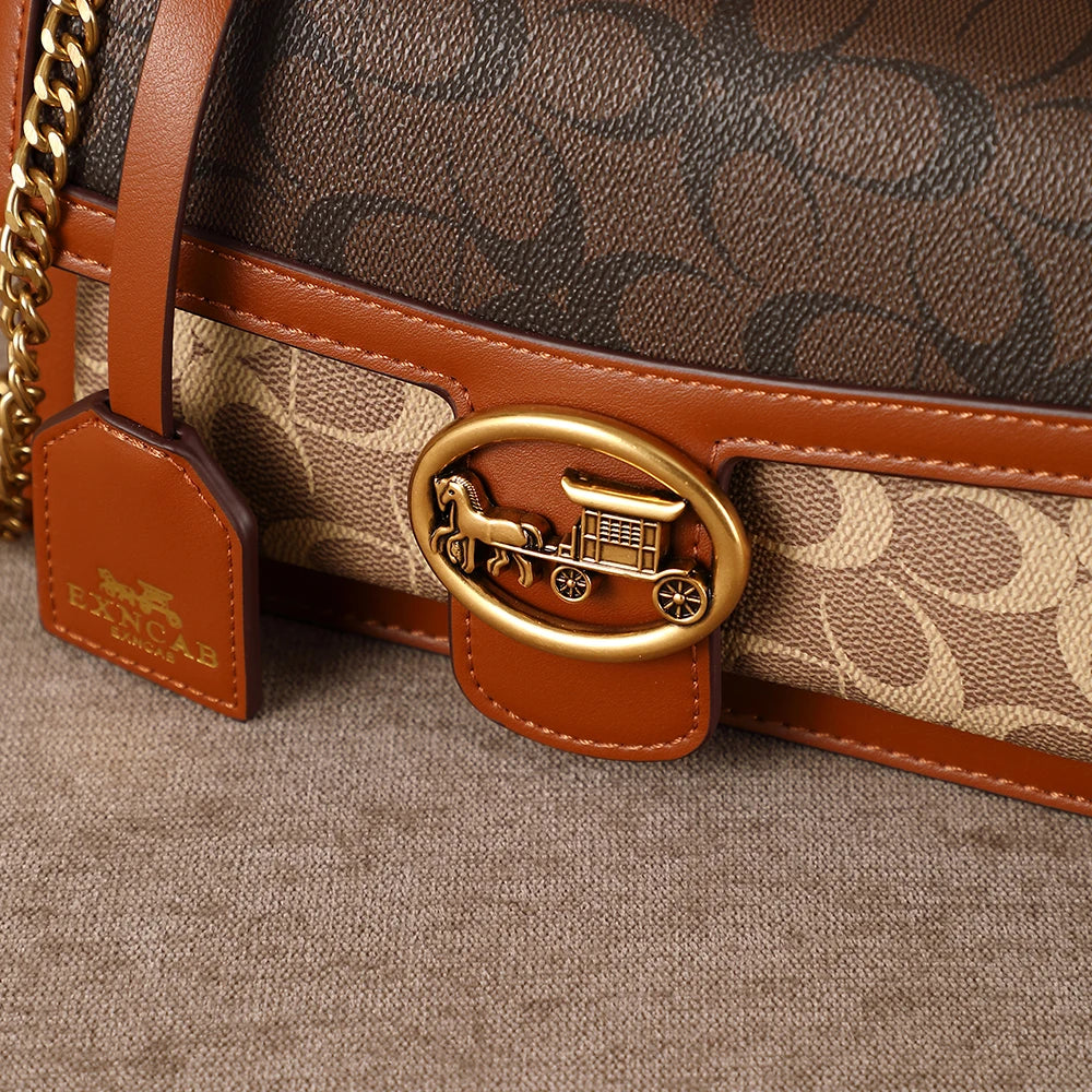 Light luxury women's bag 2026 new high-end color contrast single shoulder underarm bag designer fashionable crossbody small squa