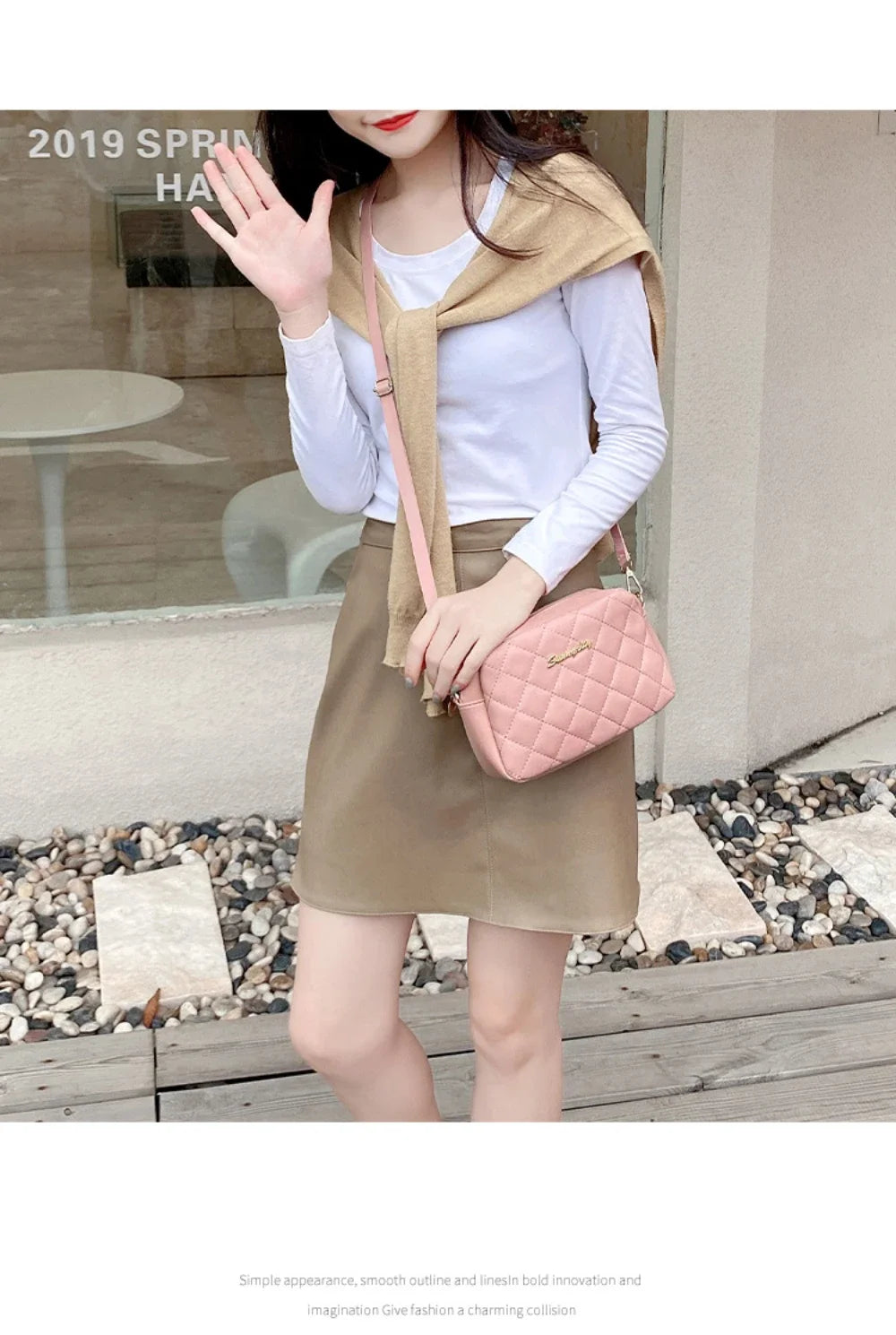 2025 tassel women's small crossbody bag trend diamond grid embroidery camera women's shoulder bag fashion chain crossbody bag