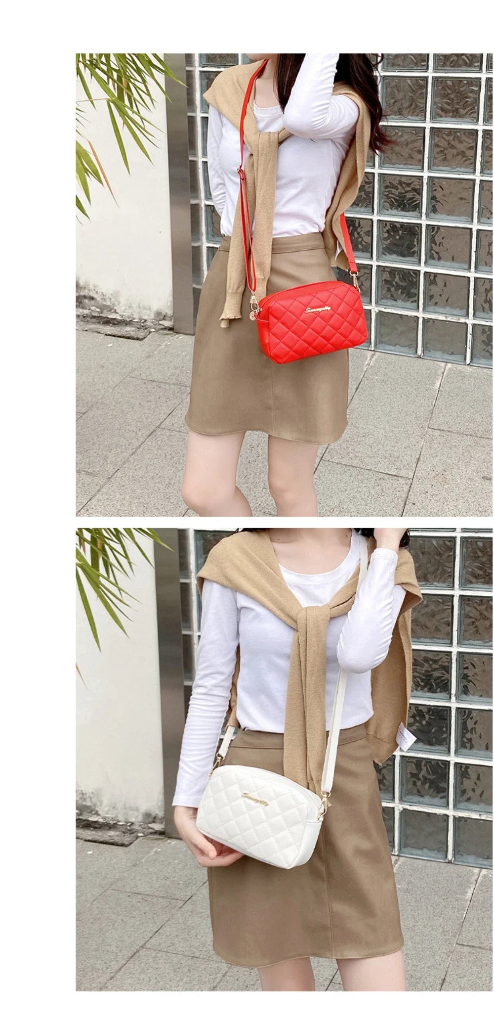 2025 tassel women's small crossbody bag trend diamond grid embroidery camera women's shoulder bag fashion chain crossbody bag