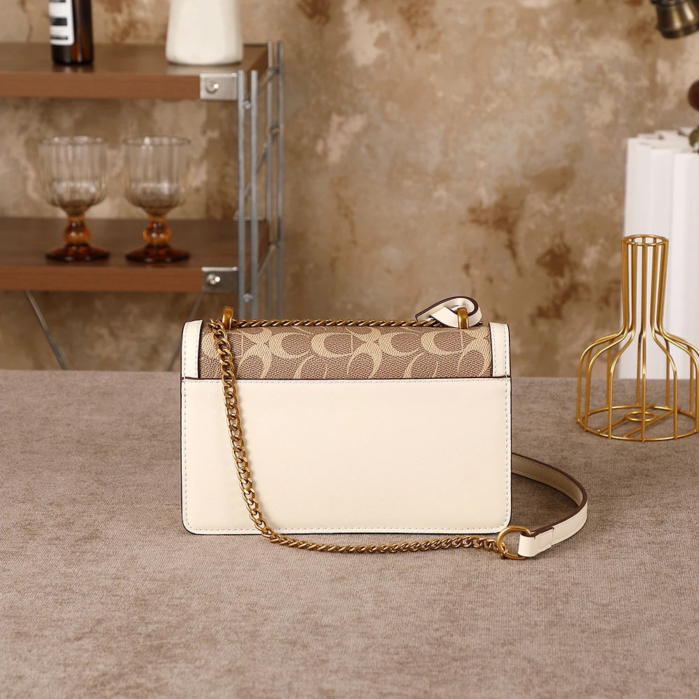 Light luxury women's bag 2026 new high-end color contrast single shoulder underarm bag designer fashionable crossbody small squa