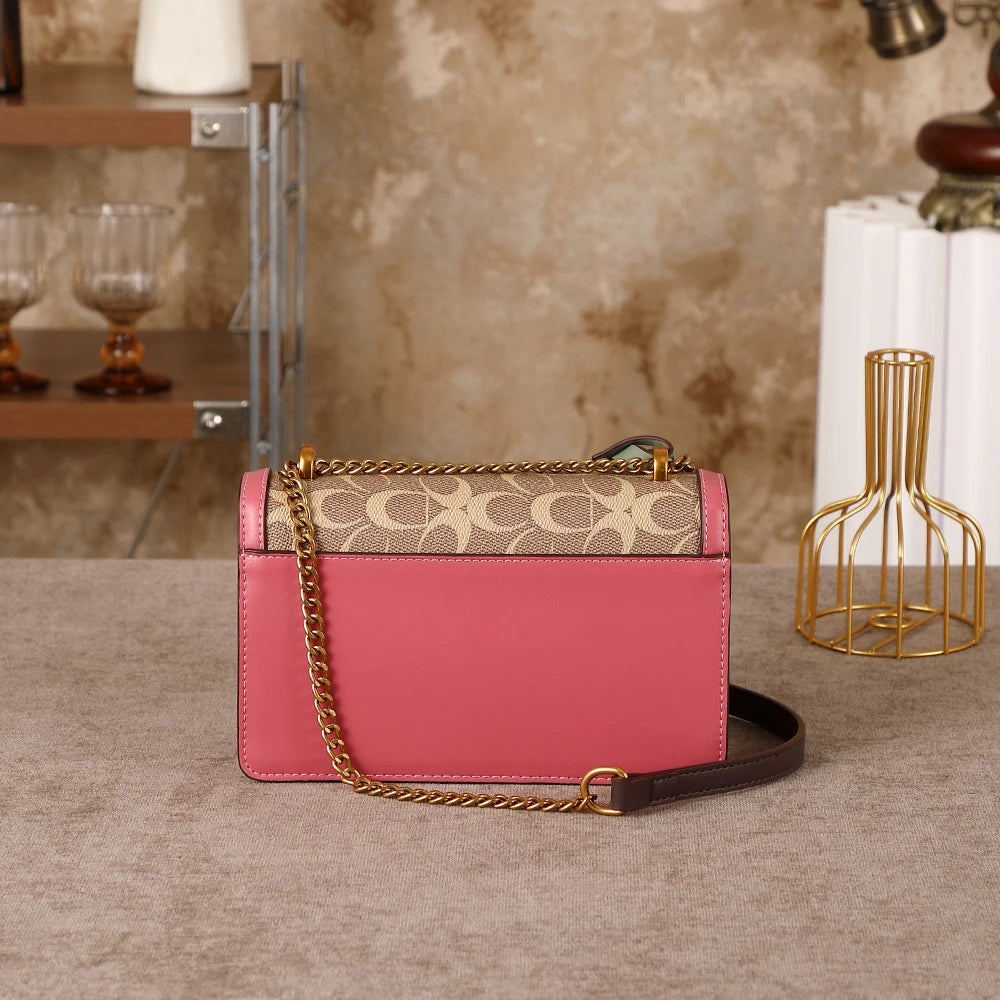 Light luxury women's bag 2026 new high-end color contrast single shoulder underarm bag designer fashionable crossbody small squa