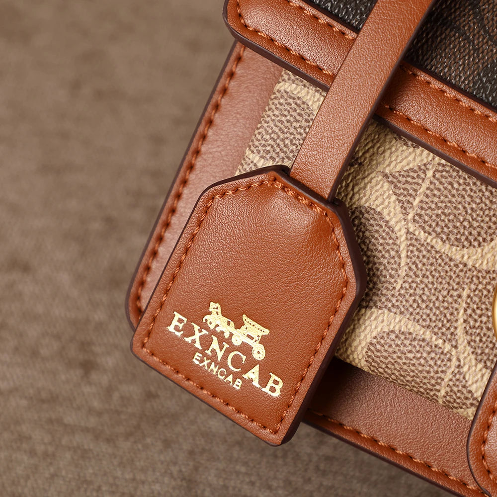 Light luxury women's bag 2026 new high-end color contrast single shoulder underarm bag designer fashionable crossbody small squa
