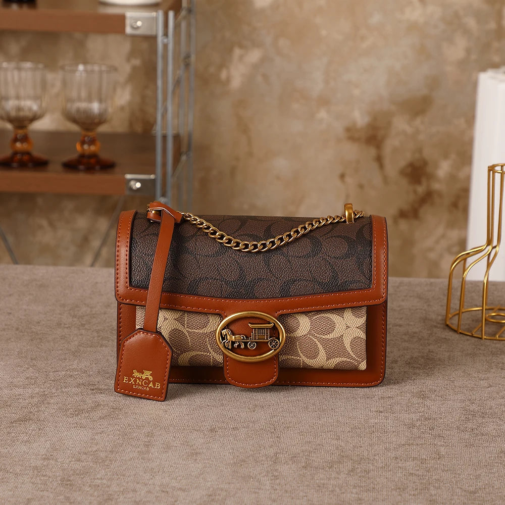 Light luxury women's bag 2026 new high-end color contrast single shoulder underarm bag designer fashionable crossbody small squa