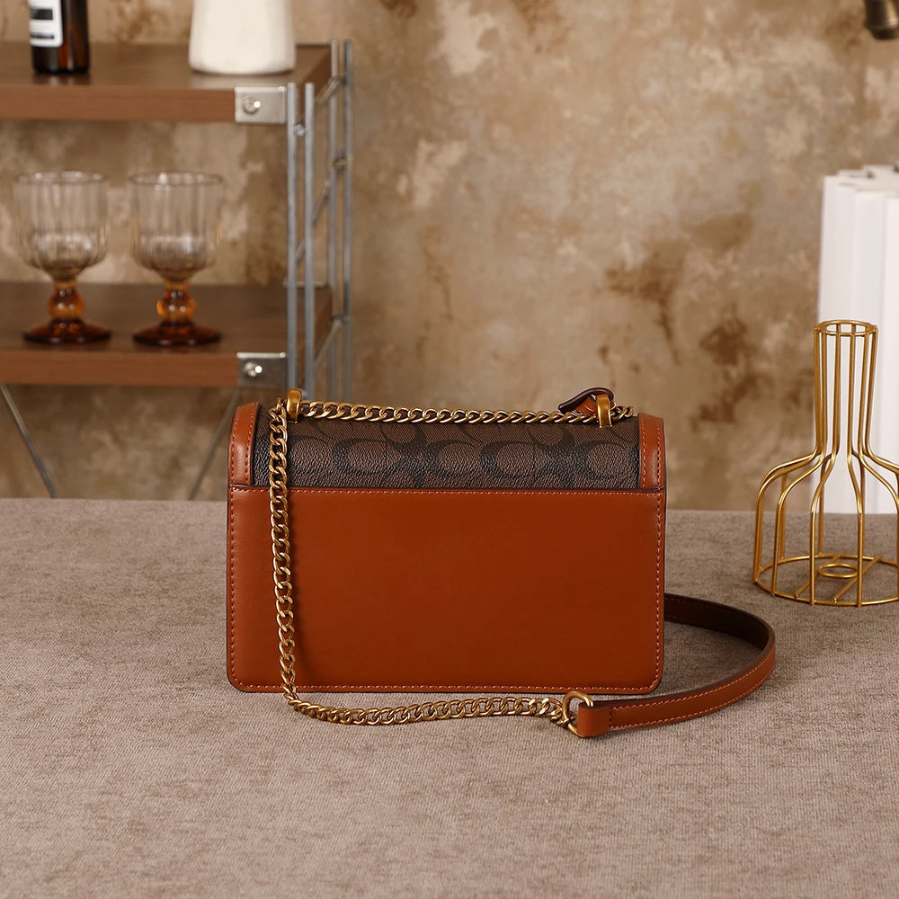 Light luxury women's bag 2026 new high-end color contrast single shoulder underarm bag designer fashionable crossbody small squa