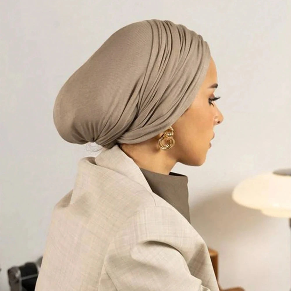 Premium Modal Jersey Instant Hijab  Soft Stretch Underscarf Cap