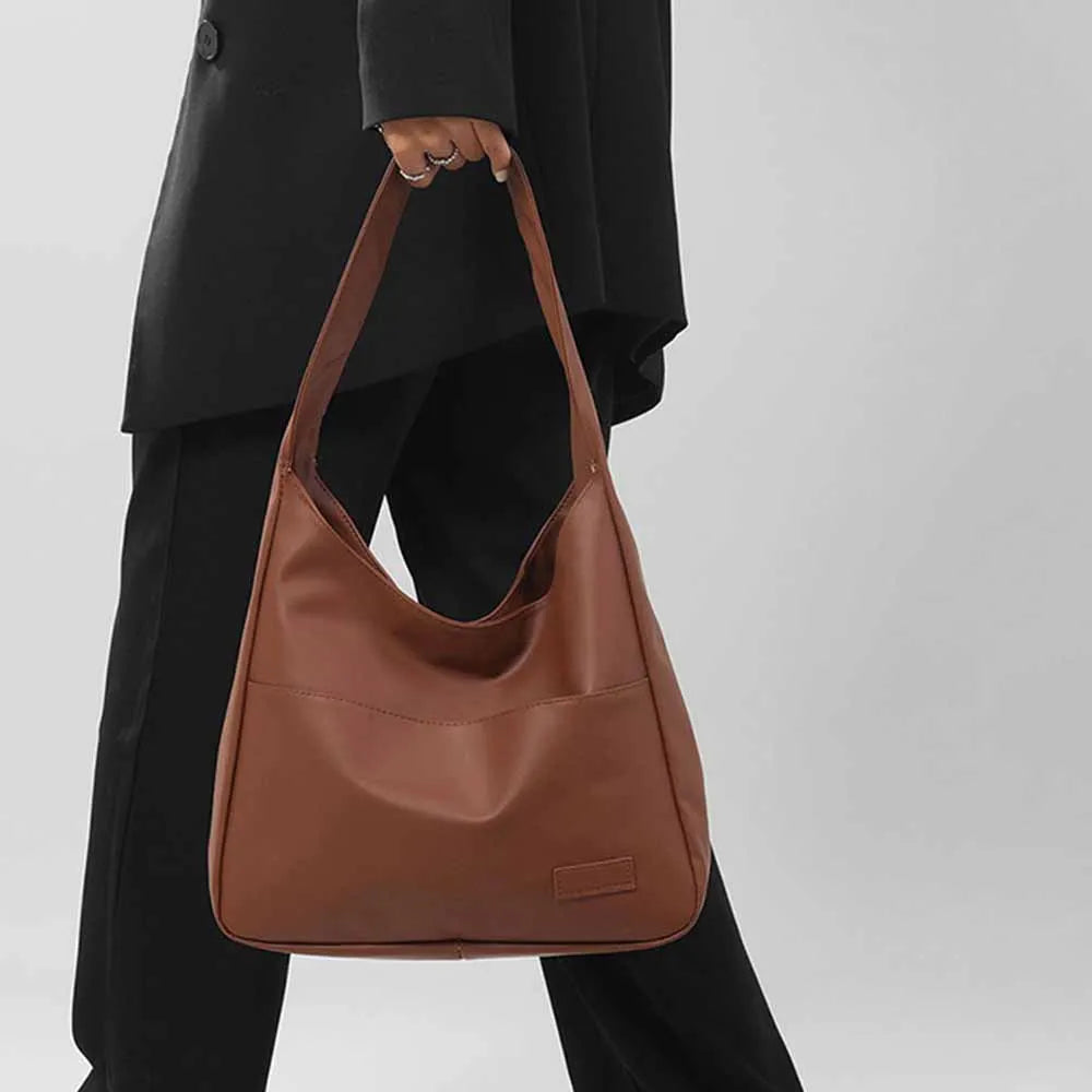 Minimalist Retro Shoulder Bag Large Capacity Everyday Tote