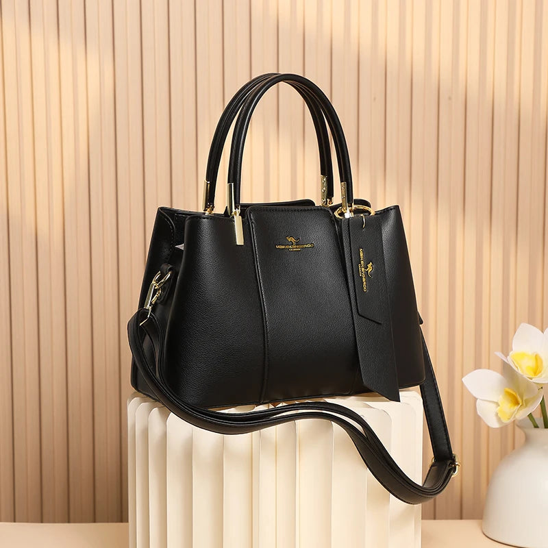 Luxury Handbag Fashion Print Large Capacity Soft Leather Women Shoulder Crossbody Bag Leisure Designer Ladies Purses and Handbag