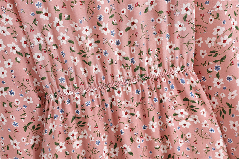 2026 Sping Summer Bohemian Women Maxi Dress Casual Long Sleeve High Waist Beach Woman Chiffon Dresses Floral Vestidoes Mujer New