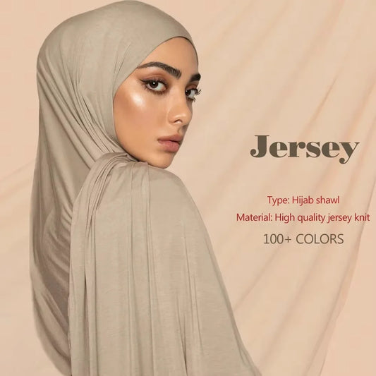 Premium Modal Cotton Jersey Hijab Scarf Long Muslim Shawl Plain Soft Turban Tie Head Wraps For Women