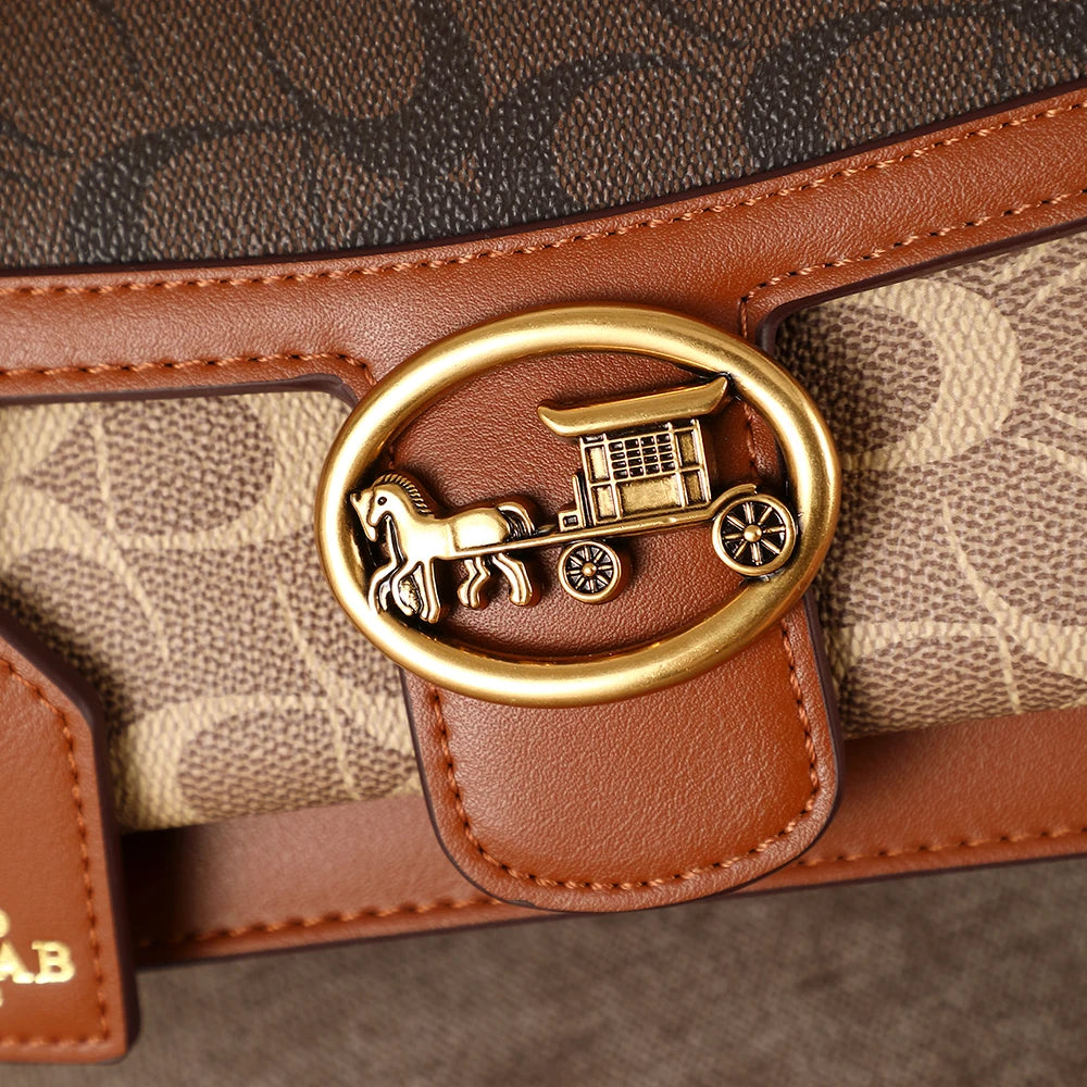 Light luxury women's bag 2026 new high-end color contrast single shoulder underarm bag designer fashionable crossbody small squa