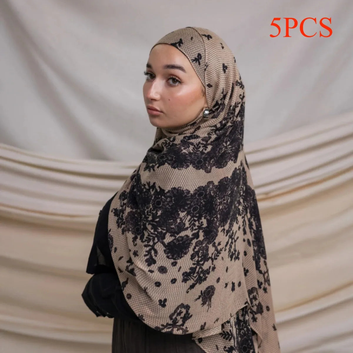 Watercolor Print Hijab Muslim Marble scarf Soft Breathable Sun Protection Lightweight Summer beach Wrap for Women