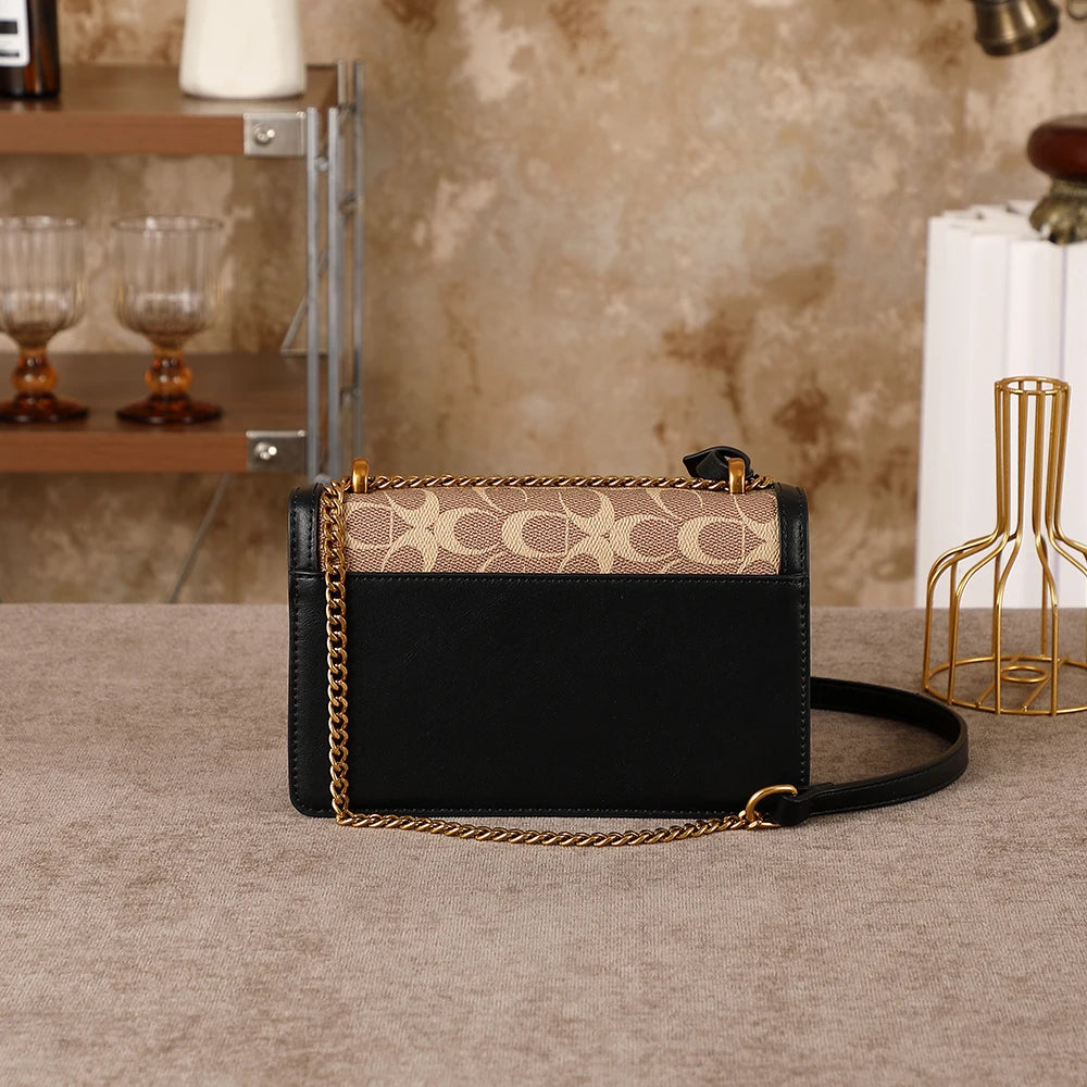 Light luxury women's bag 2026 new high-end color contrast single shoulder underarm bag designer fashionable crossbody small squa