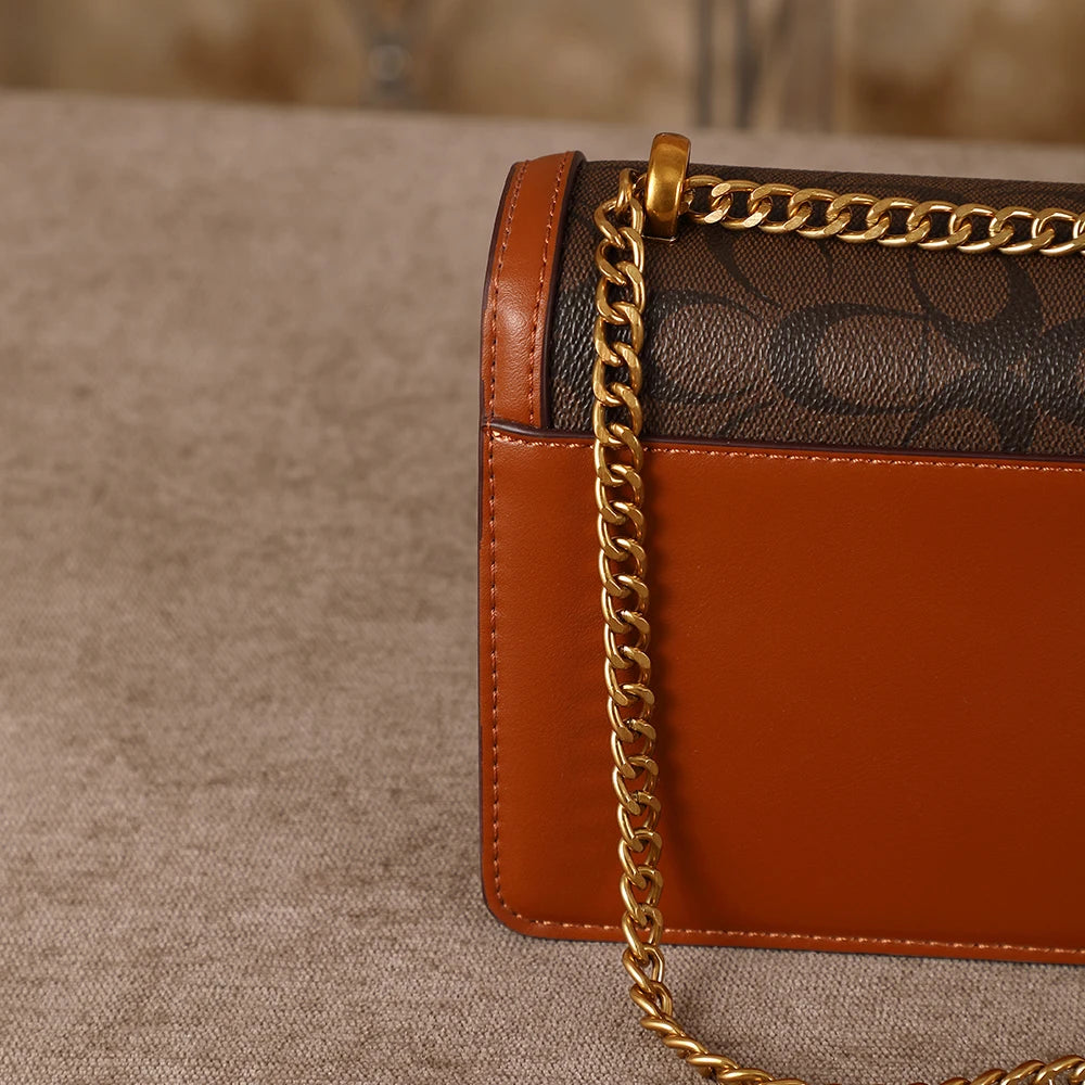 Light luxury women's bag 2026 new high-end color contrast single shoulder underarm bag designer fashionable crossbody small squa