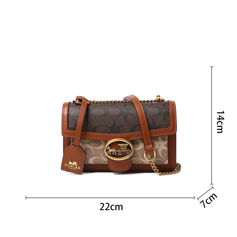 Light luxury women's bag 2026 new high-end color contrast single shoulder underarm bag designer fashionable crossbody small squa